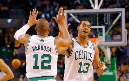 Fab Melo, con el número 13 en una foto de 2013, cuando jugaba en los Celtics.