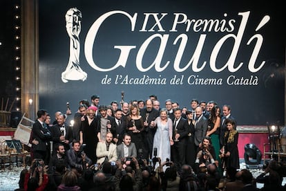 Foto de familia de los galardonados.