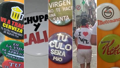 Chapas y camisetas con mensajes sexistas estos sanfermines.