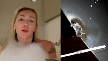 Miley Cyrus, en un vídeo publicado este miércoles en sus redes sociales, junto a una fotografía de su avión.