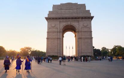 Vista de la India Gate, símbolo de Nueva Delhi, diseñada por arquitecto británico Edwin Lutyens.