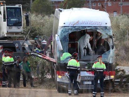 Accident de l'autobús a Freginals, el març del 2016.