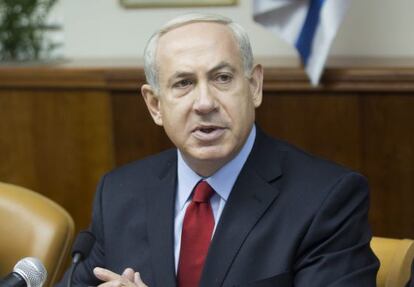El primer ministro israel&iacute;, Benjamin Netanyahu, durante la reuni&oacute;n semanal de su gabinete de Gobierno, en Jerusal&eacute;n, Israel.