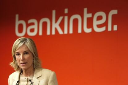 La consejera delegada de Bankinter, María Dolores Dancausa, en la presentación de los resultados de la entidad.