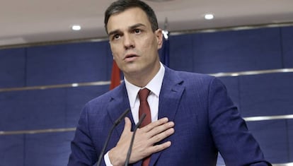 Pedro Sanchez, secretario general del PSOE, en el Congreso.