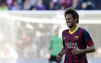 Neymar, durante el partido contra el Valladolid.