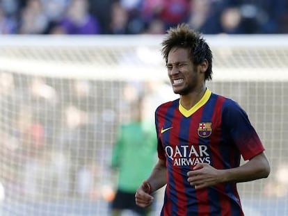 Neymar, durante o jogo contra o Valladolid.