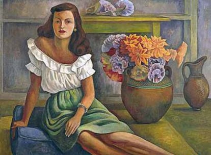 <i>Retrato de mujer,</i> de Diego Rivera, pintado en 1944.