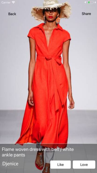 Captura de pantalla de la aplicación 'Badgley Mischka Runway'