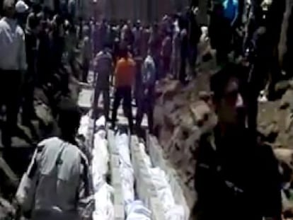 Captura de un vídeo que muestra varios cadáveres en Hula.