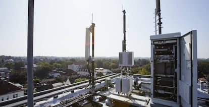 Instalación de Vantage Towers en Fráncfort.