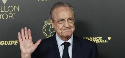 Florentino Pérez el pasado día 17 en París, durante la gala de entrega del Balón de Oro.