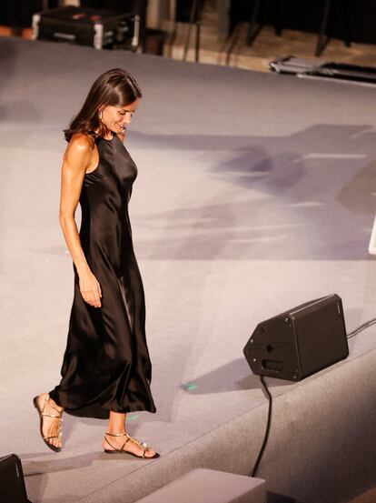 La reina Letizia durante la clausura del Atlántida Mallorca Film Fest, celebrada el 31 de julio en la capital mallorquina.