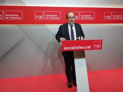 El líder del PSC, Miquel Iceta, este lunes en Barcelona.