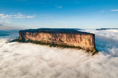 Vista aérea del Tepuy Roraima, en Venezuela.