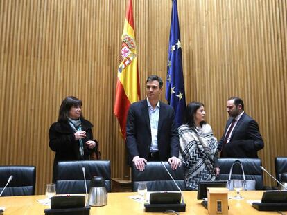 Reunión del Grupo Parlamentario Socialista presidida por el Secretario General, Pedro Sánchez, en el Congreso de los Diputados.