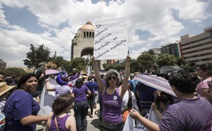 Protesta contra la violencia machista en la Ciudad de México.