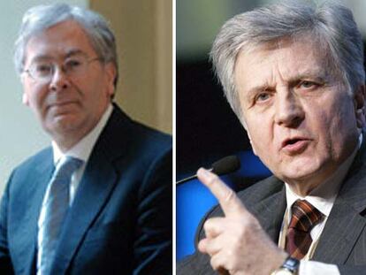 Mervyn King (izquierda) y Jean- Claude Trichet.
