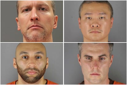 Los expolicías de Minneapolis involucrados en la muerte de Floyd: Derek Chauvin, Tou Thao, Thomas Lane y J. Alexander Kueng