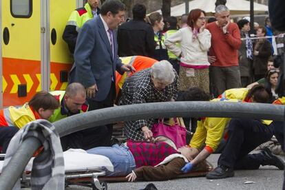 Imagen de una de los heridos en el accidente.