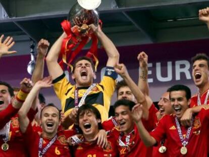 La selección celebra la victoria de la Eurocopa.