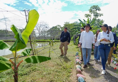 El ministro de Justicia y del Derecho Néstor Iván Osuna visita las intalaciones de la colonia agrícola de Acacías, en el departamento del Meta, el 3 de mayo de 2024.