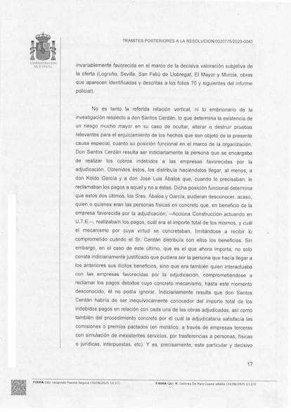 Auto prisión Santos Cerdán