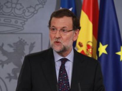 Rajoy, en una comparecencia en La Moncloa.