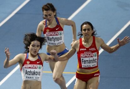 Nuria Fernández llega segunda en la final del 1.500 en el Campeonato de Europa de Atletismo de pista cubierta.