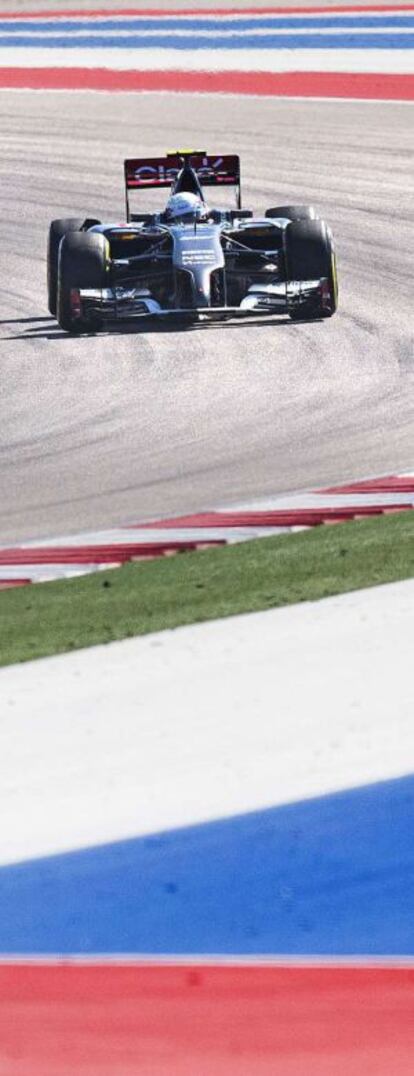 Esteban Guti&eacute;rrez, con su Sauber en el circuito de Austin