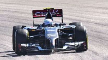 Esteban Guti&eacute;rrez, con su Sauber en el circuito de Austin
