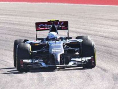 Esteban Guti&eacute;rrez, con su Sauber en el circuito de Austin