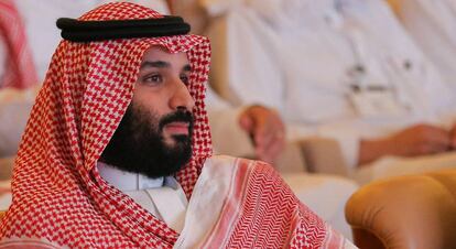 El príncipe heredero saudí, Mohamed bin Salmán, este martes en Riad