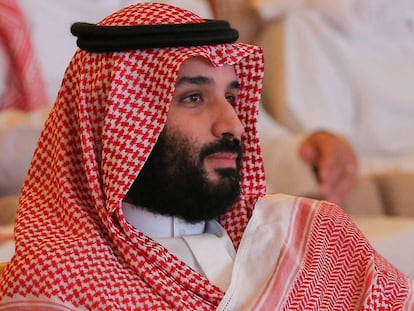 El príncipe heredero saudí, Mohamed bin Salmán, este martes en Riad