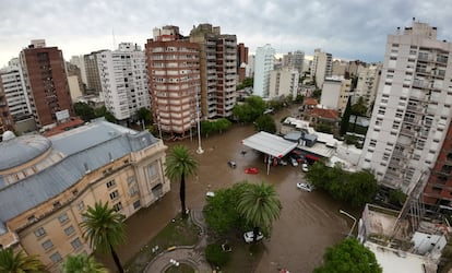 La ciudad de Bahia Blanca, en la provincia de Buenos Aires, inundada tras la tormenta, el día viernes 7 de marzo de 2025. 