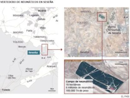 Localización del vertedero entre Madrid y Castilla-La Mancha