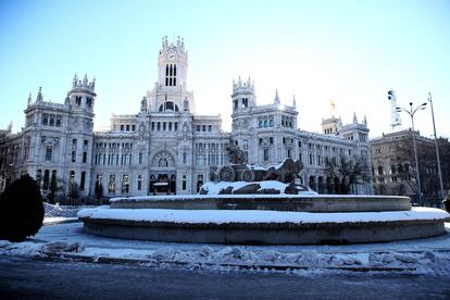 Plaza de Cibeles en Madrid, el pasado lunes 11 de enero.