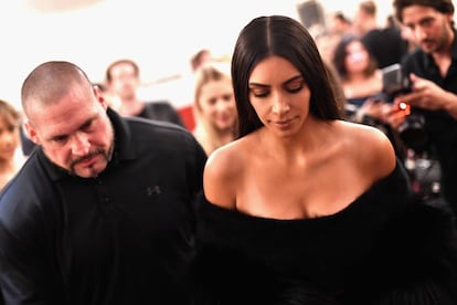 Pascal Duvier, cuando ejercía de guardaespaldas de Kim Kardashian en 2016.