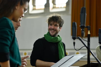 Jorge Losana, durante la grabación de las ‘Ensaladas’ de Mateo Flecha, el repertorio con el que Cantoría triunfó el pasado año en el Festival de Música Antigua de Utrecht.
