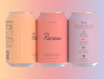 Latas de Recess, el agua con gas de sabores que apela a la ansiedad de los 'millennials' para vender.