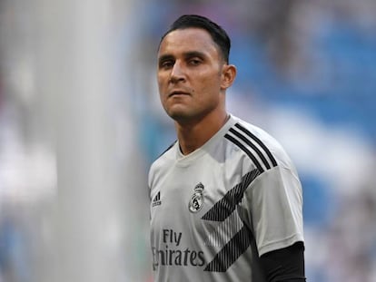 Keylor Navas, en el Trofeo Santiago Bernanéu del sábado.