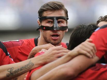 Krychowiak celebra uno de los goles del Sevilla. 