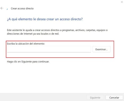 Crear acceso directo en Windows 11