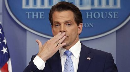 Scaramucci,en la presentación a la prensa como director de comunicación