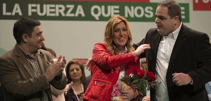 La presidenta de la Junta y candidata socialista, Susana Díaz, en el acto de (Martos) Jaén.