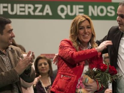La presidenta de la Junta y candidata socialista, Susana D&iacute;az, en el acto de (Martos) Ja&eacute;n. 