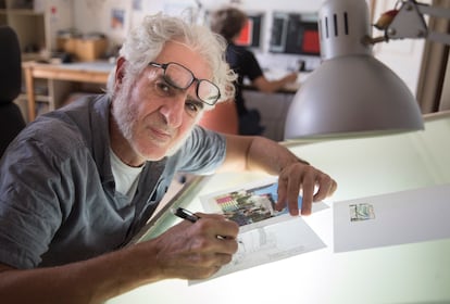 Miguel Ángel Gallardo Paredes, en su estudio de Barcelona en mayo de 2017.