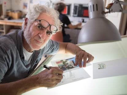 Miguel Ángel Gallardo Paredes, en su estudio de Barcelona en mayo de 2017.