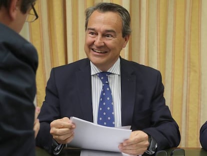 Agistín Conde, durante una comparecencia en el Congreso cuando era secretario de Estado de Defensa. 