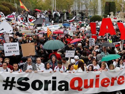 Manifestación en Madrid de la España vaciada el 31 de marzo de 2019.